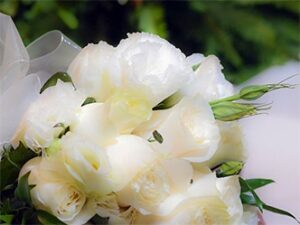 Ramos de Novias de rosas blancas y lisianthus